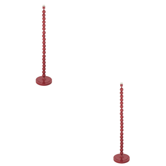 2 PACK 1327mm Tall Floor Lamp - Gloss pink clay paint - 10W LED E27