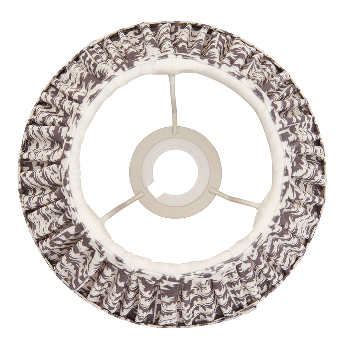 20cm Tapered cylinder Lamp Shade - Pearl grey fabric - Pleated Handcrafted Light