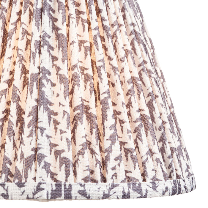 25cm Tapered cylinder Lamp Shade - Pearl grey fabric - Pleated Handcrafted Light
