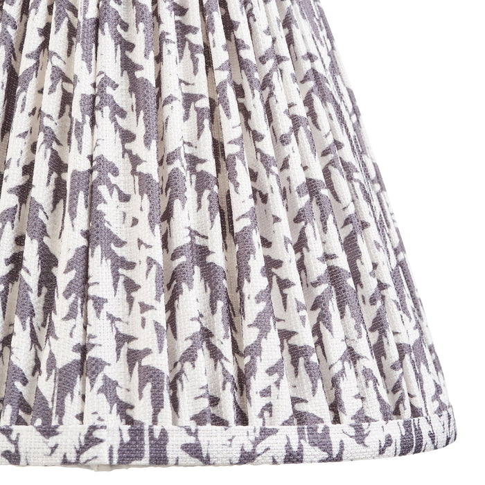 25cm Tapered cylinder Lamp Shade - Pearl grey fabric - Pleated Handcrafted Light