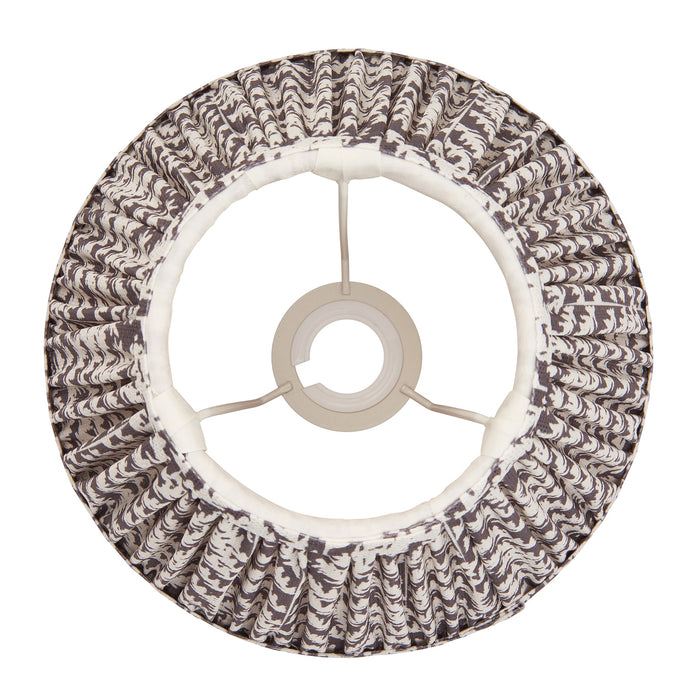25cm Tapered cylinder Lamp Shade - Pearl grey fabric - Pleated Handcrafted Light
