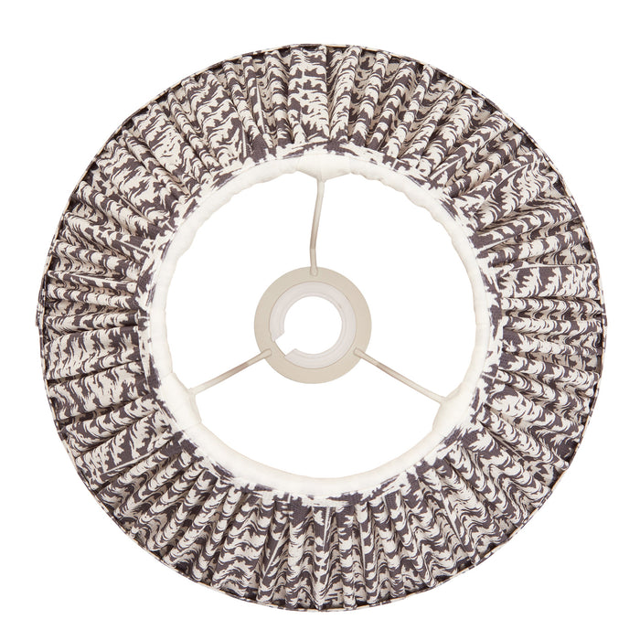 30cm Tapered cylinder Lamp Shade - Pearl grey fabric - Pleated Handcrafted Light