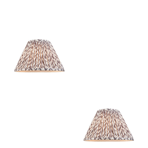 2 PACK 30cm Tapered cylinder Lamp Shade - Pearl grey fabric - Pleated Handcrafted Light