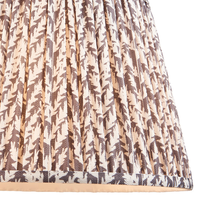 2 PACK 35cm Tapered cylinder Lamp Shade - Pearl grey fabric - Pleated Handcrafted Light