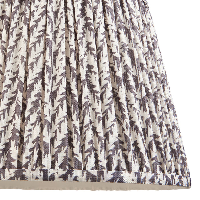 2 PACK 35cm Tapered cylinder Lamp Shade - Pearl grey fabric - Pleated Handcrafted Light