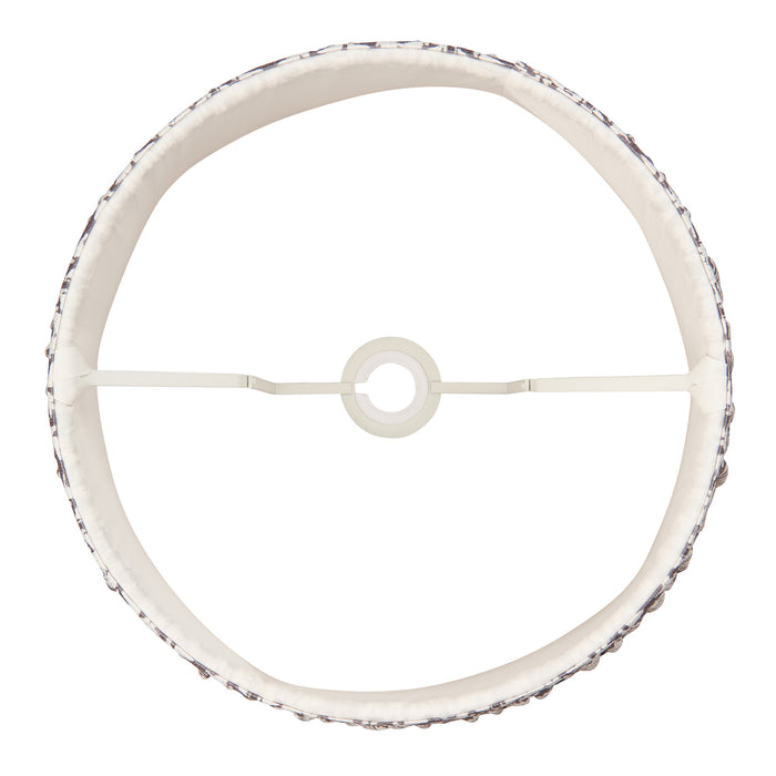 35cm Tapered cylinder Lamp Shade - Pearl grey fabric - Pleated Handcrafted Light