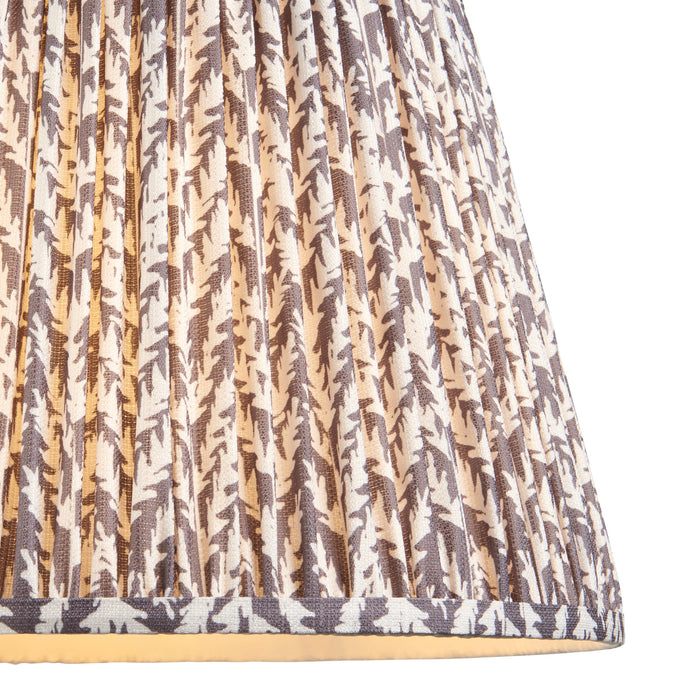 40cm Tapered cylinder Lamp Shade - Pearl grey fabric - Pleated Handcrafted Light