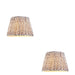 2 PACK 40cm Tapered cylinder Lamp Shade - Pearl grey fabric - Pleated Handcrafted Light