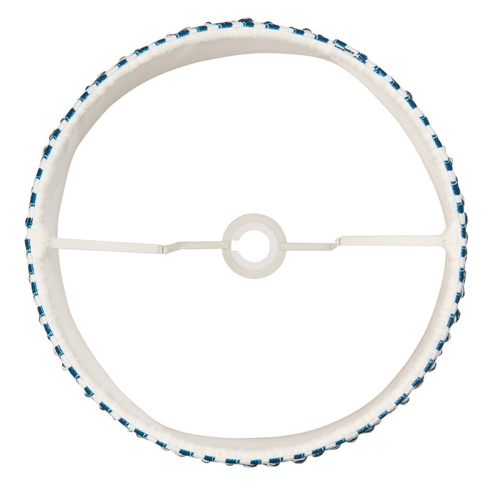 2 PACK 35cm Tapered cylinder Lamp Shade - Marlin blue fabric - Pleated Wave Handcrafted Light