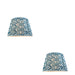 2 PACK 35cm Tapered cylinder Lamp Shade - Marlin blue fabric - Pleated Wave Handcrafted Light