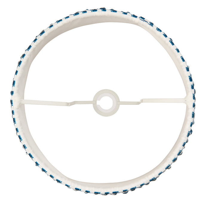 2 PACK 40cm Tapered cylinder Lamp Shade - Marlin blue fabric - Pleated Wave Handcrafted Light