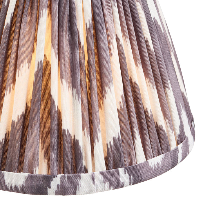2 PACK 16cm Tapered cylinder Lamp Shade - Pearl grey fabric - Pleated Zigzag Handcrafted Light