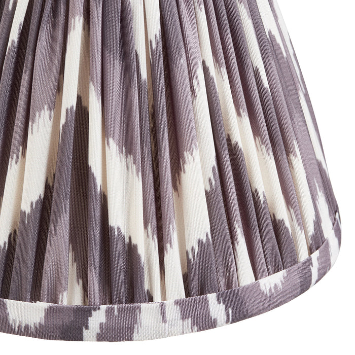 16cm Tapered cylinder Lamp Shade - Pearl grey fabric - Pleated Zigzag Handcrafted Light