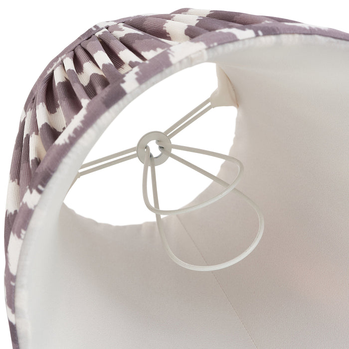 16cm Tapered cylinder Lamp Shade - Pearl grey fabric - Pleated Zigzag Handcrafted Light