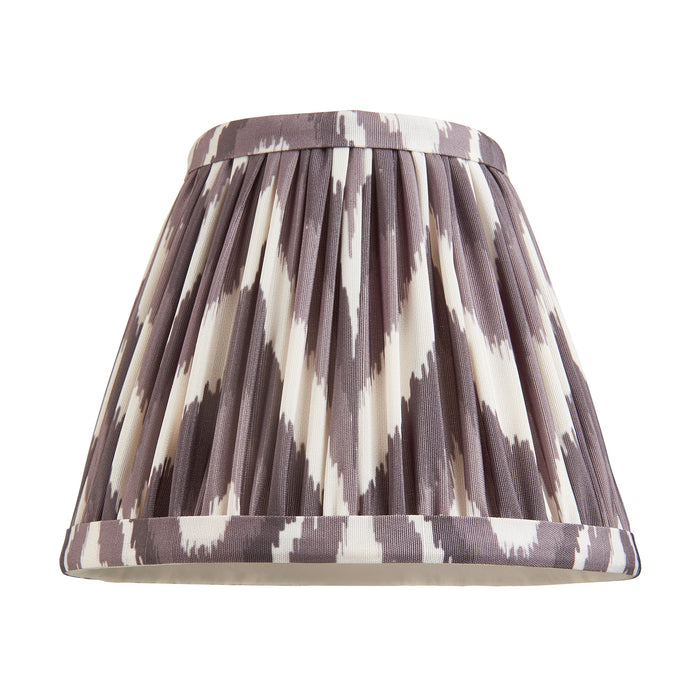 16cm Tapered cylinder Lamp Shade - Pearl grey fabric - Pleated Zigzag Handcrafted Light