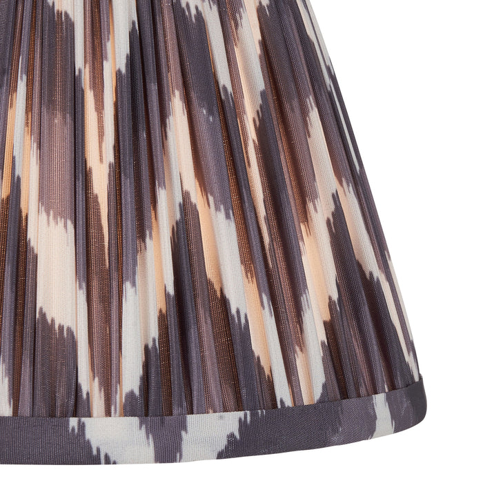 20cm Tapered cylinder Lamp Shade - Pearl grey fabric - Pleated Zigzag Handcrafted Light