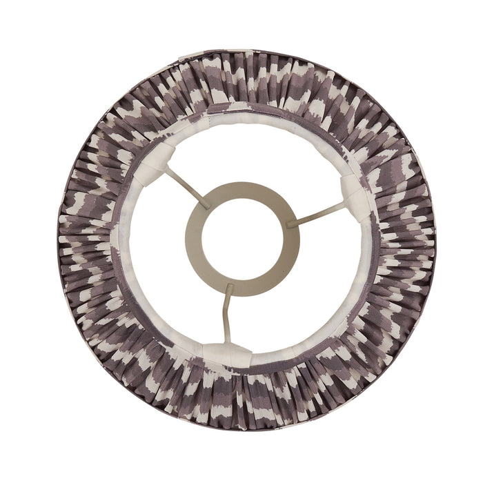 20cm Tapered cylinder Lamp Shade - Pearl grey fabric - Pleated Zigzag Handcrafted Light