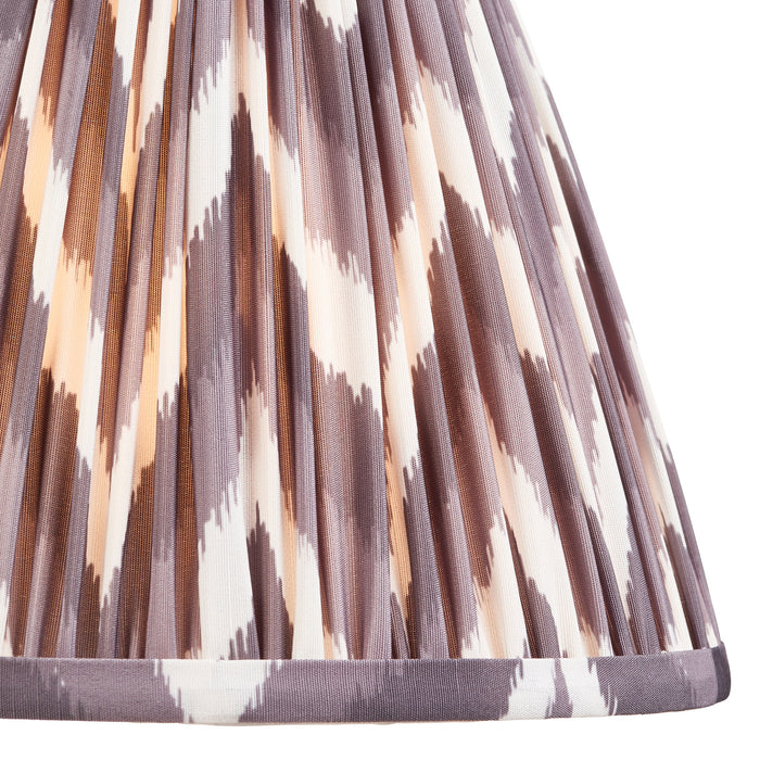 2 PACK 25cm Tapered cylinder Lamp Shade - Pearl grey fabric - Pleated Zigzag Handcrafted Light