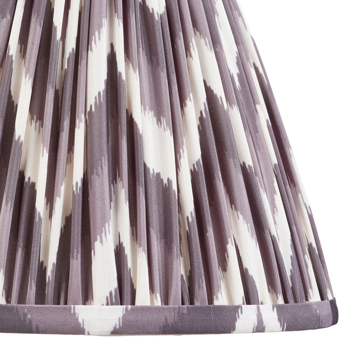 2 PACK 25cm Tapered cylinder Lamp Shade - Pearl grey fabric - Pleated Zigzag Handcrafted Light