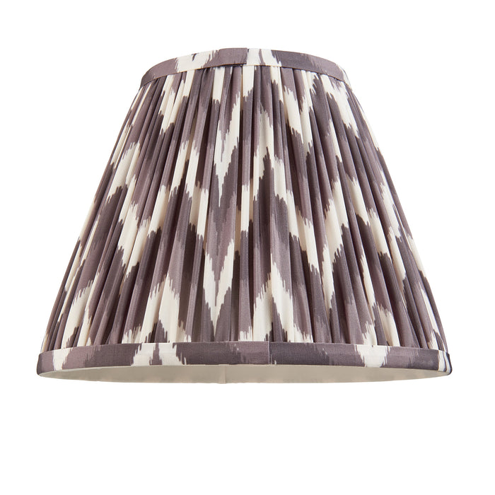 25cm Tapered cylinder Lamp Shade - Pearl grey fabric - Pleated Zigzag Handcrafted Light