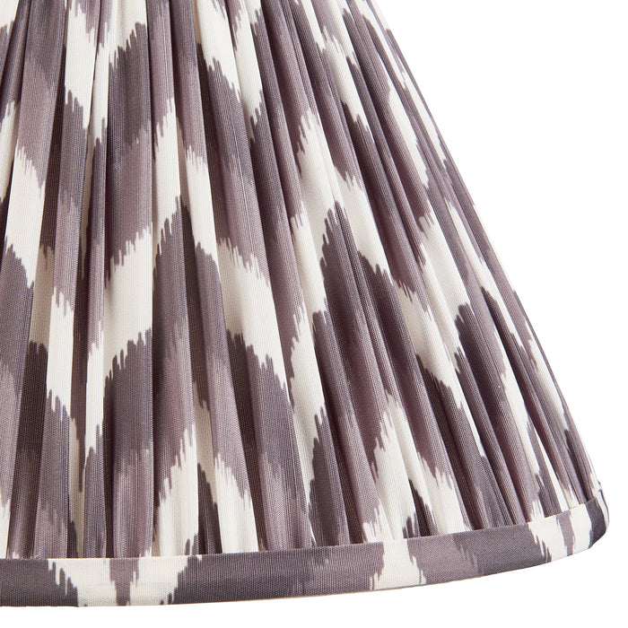 2 PACK 30cm Tapered cylinder Lamp Shade - Pearl grey fabric - Pleated Zigzag Handcrafted Light