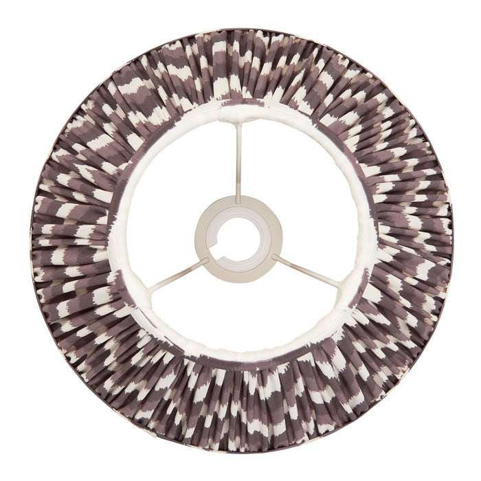 30cm Tapered cylinder Lamp Shade - Pearl grey fabric - Pleated Zigzag Handcrafted Light