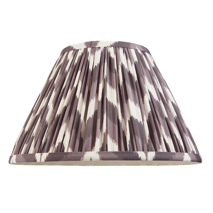 2 PACK 30cm Tapered cylinder Lamp Shade - Pearl grey fabric - Pleated Zigzag Handcrafted Light
