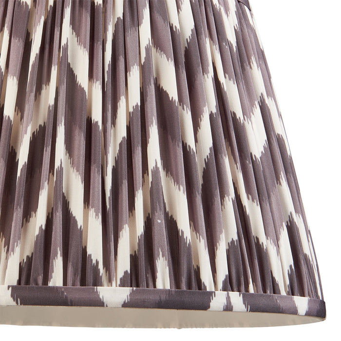 35cm Tapered cylinder Lamp Shade - Pearl grey fabric - Pleated Zigzag Handcrafted Light