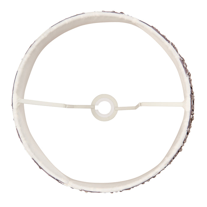 35cm Tapered cylinder Lamp Shade - Pearl grey fabric - Pleated Zigzag Handcrafted Light