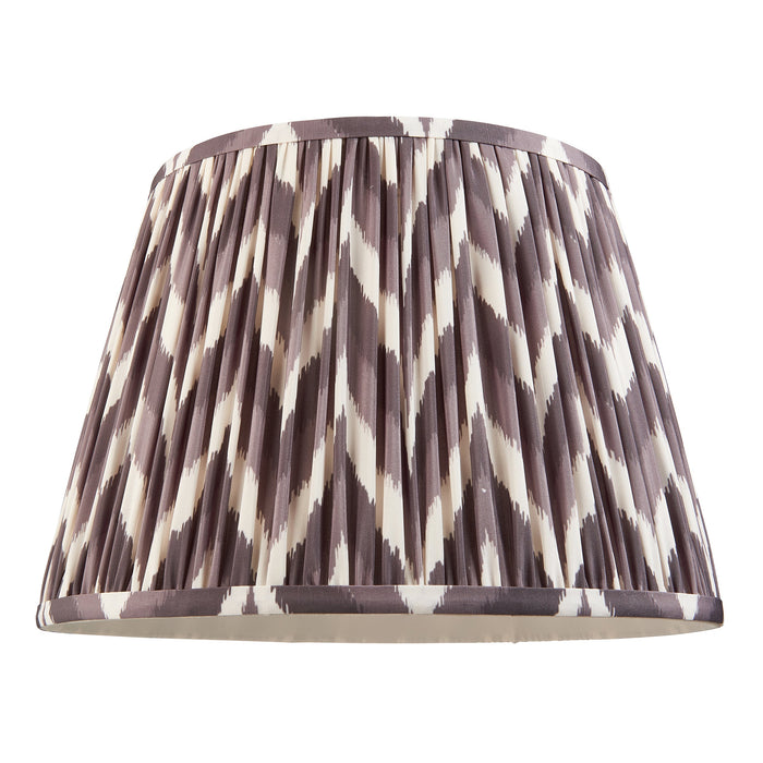 2 PACK 35cm Tapered cylinder Lamp Shade - Pearl grey fabric - Pleated Zigzag Handcrafted Light