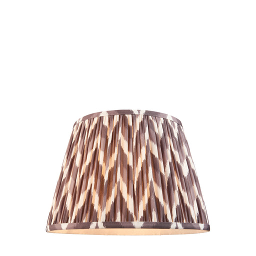 35cm Tapered cylinder Lamp Shade - Pearl grey fabric - Pleated Zigzag Handcrafted Light