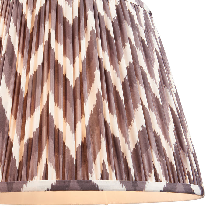2 PACK 40cm Tapered cylinder Lamp Shade - Pearl grey fabric - Pleated Zigzag Handcrafted Light