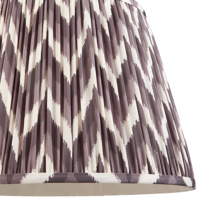 2 PACK 40cm Tapered cylinder Lamp Shade - Pearl grey fabric - Pleated Zigzag Handcrafted Light