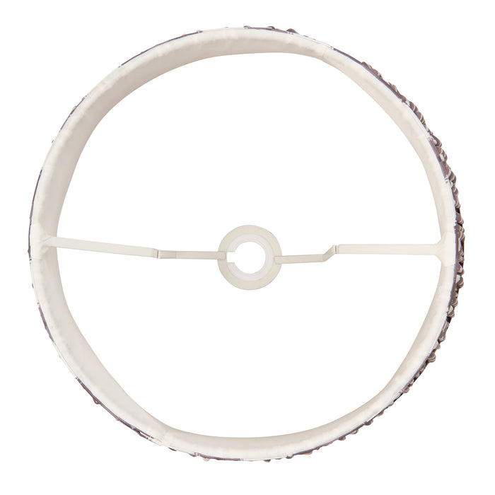 2 PACK 40cm Tapered cylinder Lamp Shade - Pearl grey fabric - Pleated Zigzag Handcrafted Light