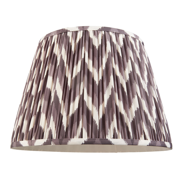 2 PACK 40cm Tapered cylinder Lamp Shade - Pearl grey fabric - Pleated Zigzag Handcrafted Light