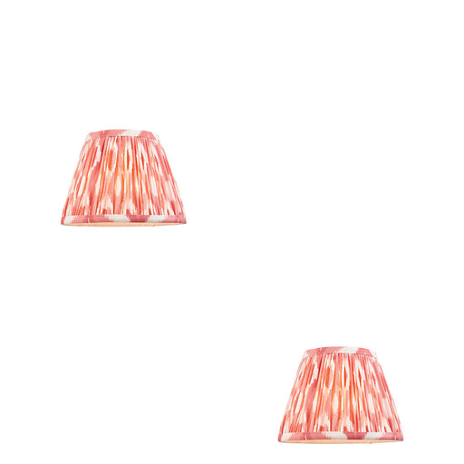 2 PACK 20cm Tapered cylinder Lamp Shade - Coral pink fabric - Pleated Spot Handcrafted Light