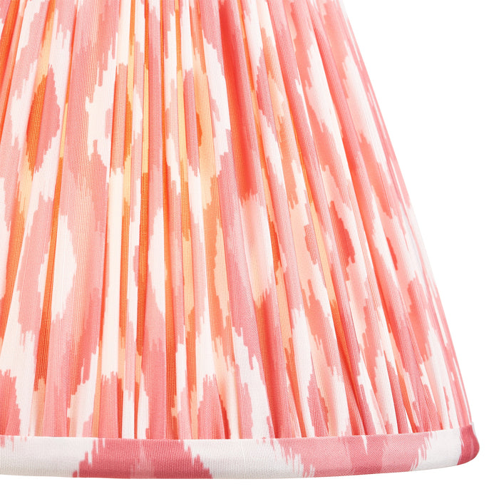 25cm Tapered cylinder Lamp Shade - Coral pink fabric - Pleated Spot Handcrafted Light