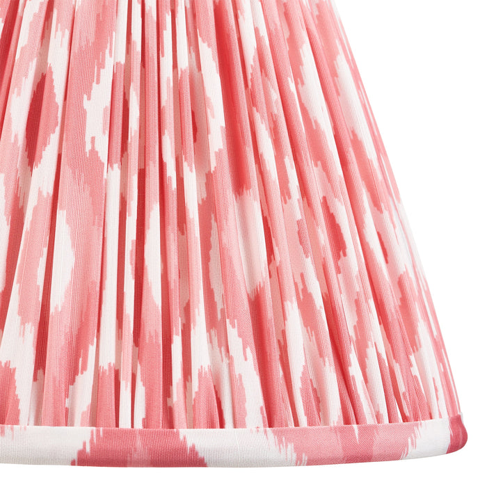 25cm Tapered cylinder Lamp Shade - Coral pink fabric - Pleated Spot Handcrafted Light