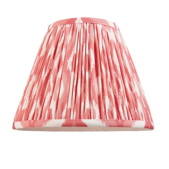 2 PACK 25cm Tapered cylinder Lamp Shade - Coral pink fabric - Pleated Spot Handcrafted Light