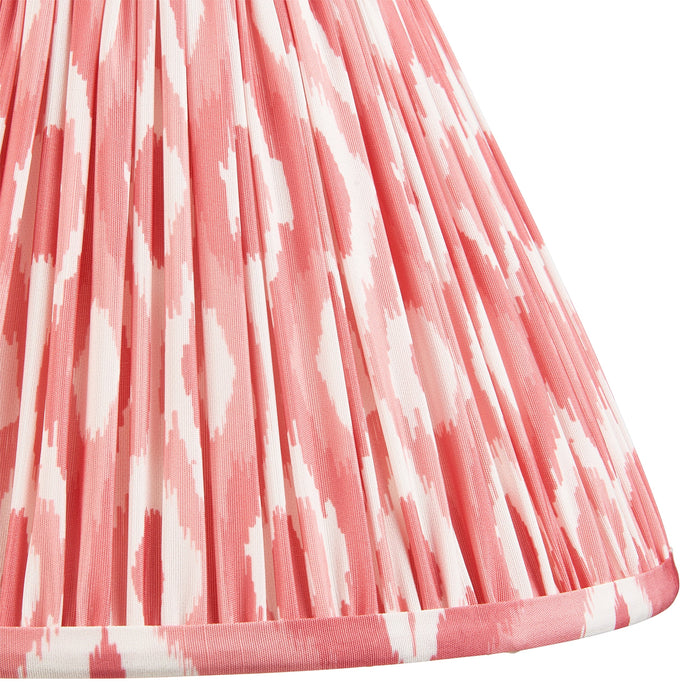 30cm Tapered cylinder Lamp Shade - Coral pink fabric - Pleated Spot Handcrafted Light
