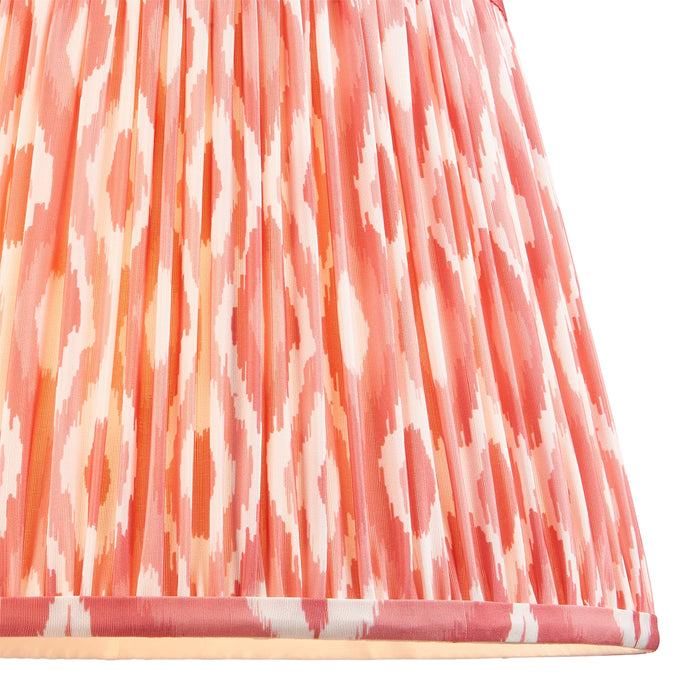 35cm Tapered cylinder Lamp Shade - Coral pink fabric - Pleated Spot Handcrafted Light