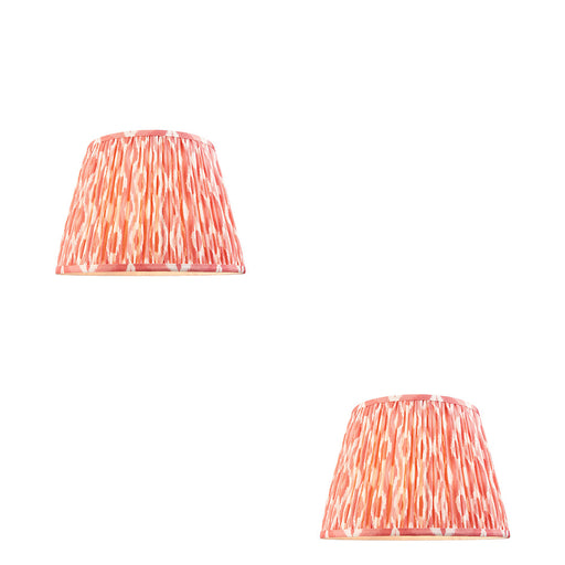 2 PACK 35cm Tapered cylinder Lamp Shade - Coral pink fabric - Pleated Spot Handcrafted Light