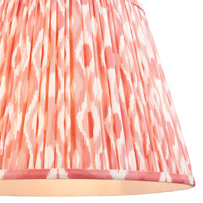 2 PACK 40cm Tapered cylinder Lamp Shade - Coral pink fabric - Pleated Spot Handcrafted Light