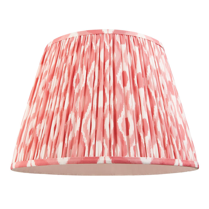 40cm Tapered cylinder Lamp Shade - Coral pink fabric - Pleated Spot Handcrafted Light