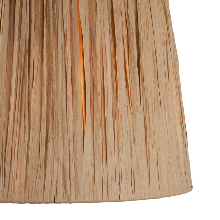 32cm Tapered cylinder Lamp Shade - Natural raffia - Pleated Handcrafted Light