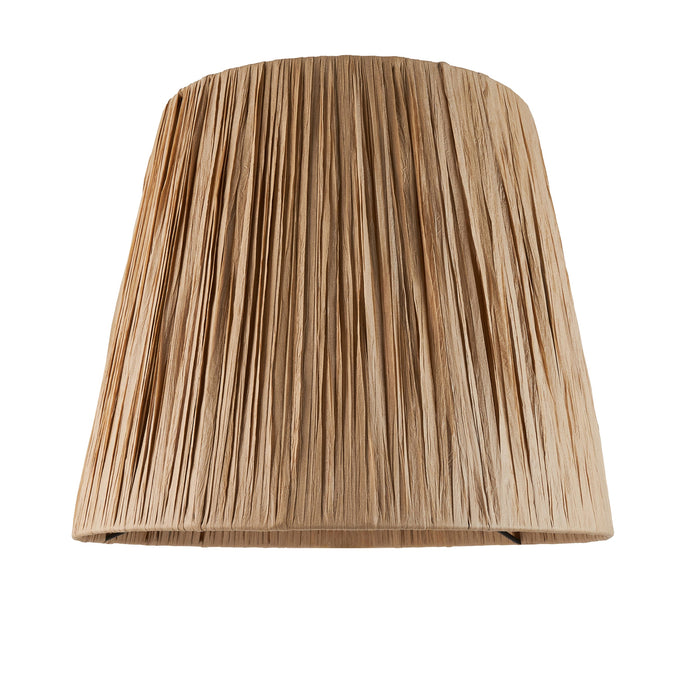 32cm Tapered cylinder Lamp Shade - Natural raffia - Pleated Handcrafted Light