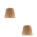 2 PACK 32cm Tapered cylinder Lamp Shade - Natural raffia - Pleated Handcrafted Light