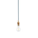 Hanging Ceiling Pendant Light - Brushed aged brass plate & blue flex - 10W LED B22