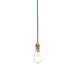 Hanging Ceiling Pendant Light - Brushed aged brass plate & blue flex - 10W LED B22