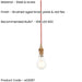2 PACK Hanging Ceiling Pendant Light - Brushed aged brass plate & red flex - 10W LED B22